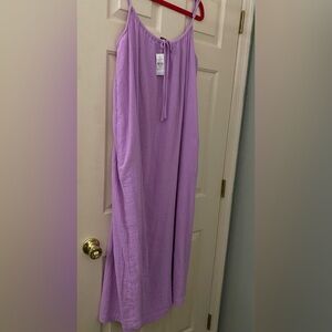LOFT Light Beach Purple Maxi Dress Cotton NVT